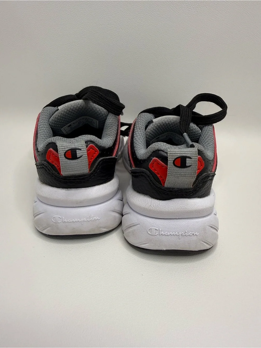 Champion Kids' Gray & Black Athletic Sneakers with Red Accent